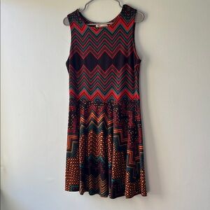Aryeh Multicolor Chevron Midi Dress